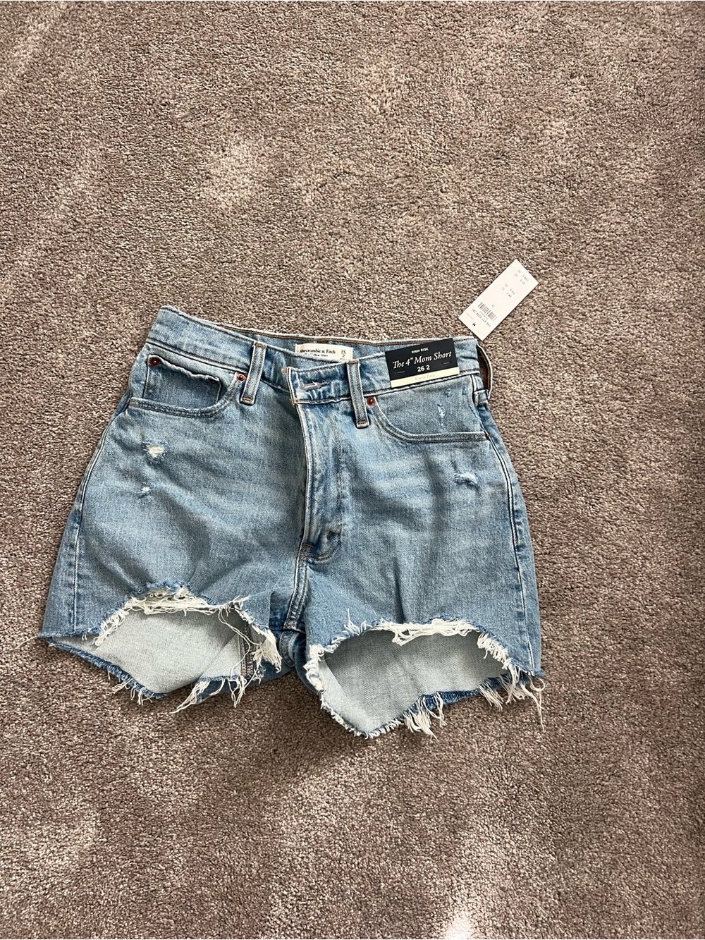 Abercrombie & Fitch Light Blue Distressed Denim Cutoff Shorts